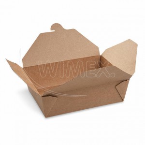 Food box (PAP/PE) nepromastitelný kraft  "L` 195 x 138mm 2000ml [50 ks]